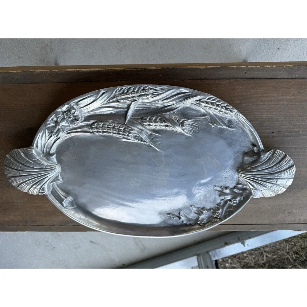 Vintage Arthur Court 1986 Scallop Shell Serving Platter Aluminum Serving Tray